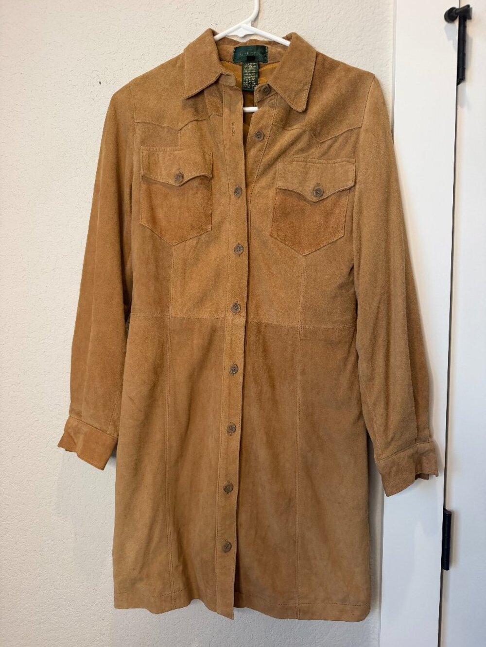 Lauren Ralph Lauren Vintage Leather Suede Tan Coat Size 4